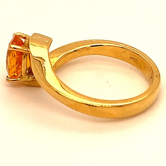 Mandarin Spessartine 1.85ct Solid 18K Gold Ring - Picture 5 of 6
